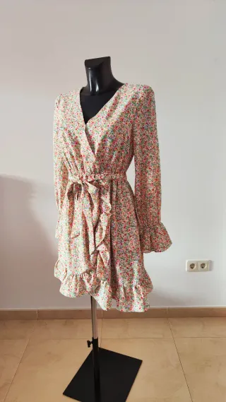 Vestido floral manga larga