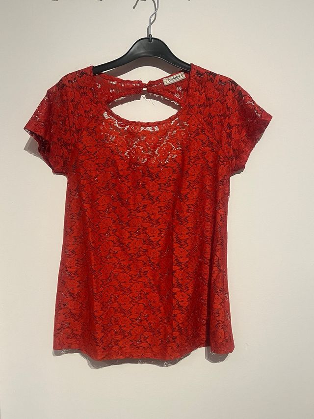 Camiseta encaje Pull and Bear Talla M