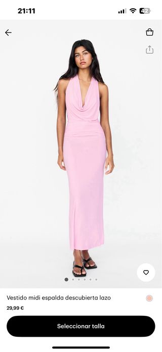 Vestido Pull and Bear rosa talla XL