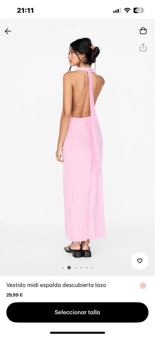 Vestido Pull and Bear rosa talla XL