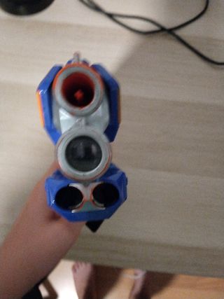 Pistola Nerf Azul y Naranja