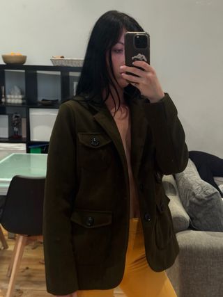 Chaqueta Lana Estilo Montería verde oliva 