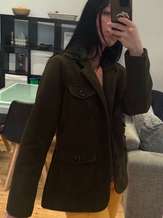 Chaqueta Lana Estilo Montería verde oliva 
