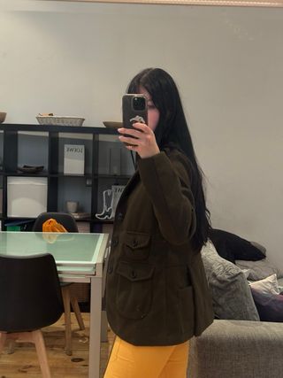 Chaqueta Lana Estilo Montería verde oliva 