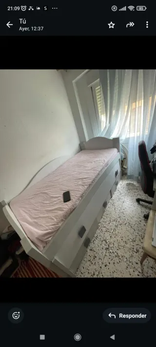 Armario y cama nido con cajones sin colchón