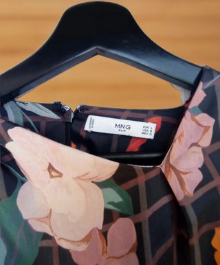 Blusa camisa talla L G 40 Mango tela tipo satén