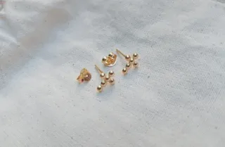 Pendientes Cruz Oro 18kt plata