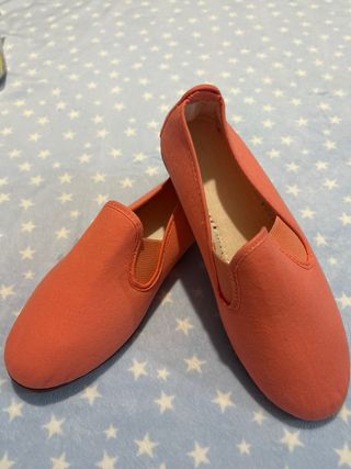 Mocasines de lona naranja