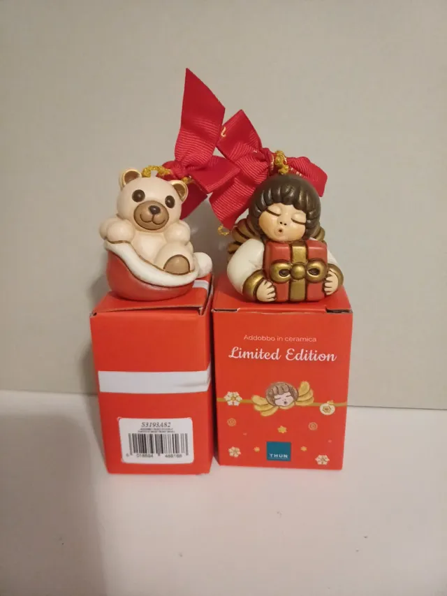 Thun Addobbi Natale Teddy Angelo Ceramica