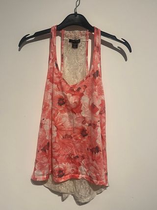 Camiseta tirantes floral encaje XS New Yorker