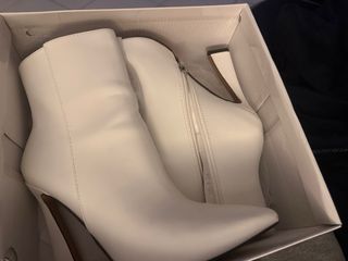 Stivaletti donna bianchi tacco geometrico
