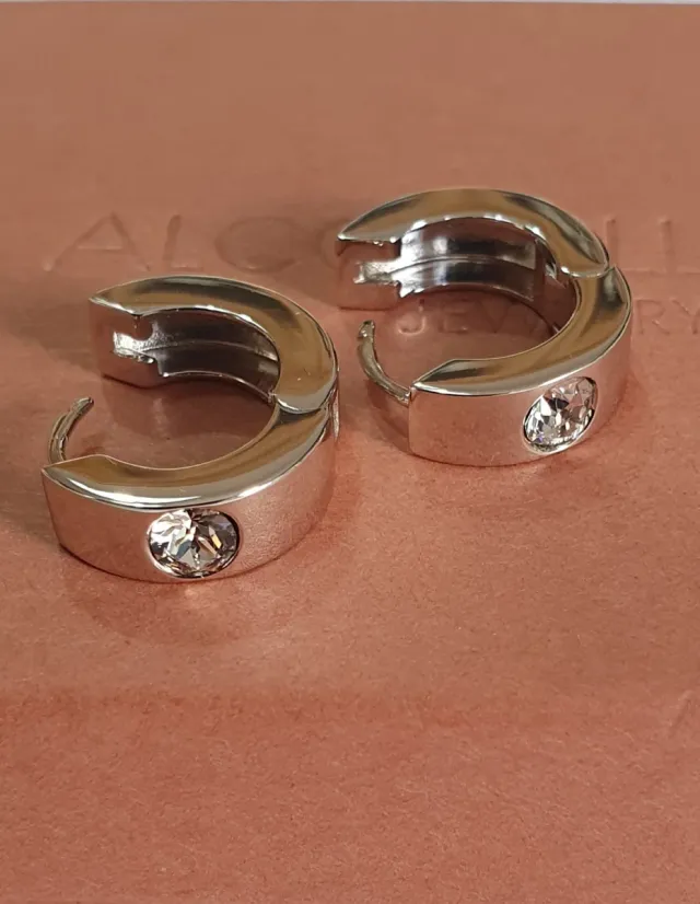 Pendientes ORO BLANCO Y SWAROVSKIS