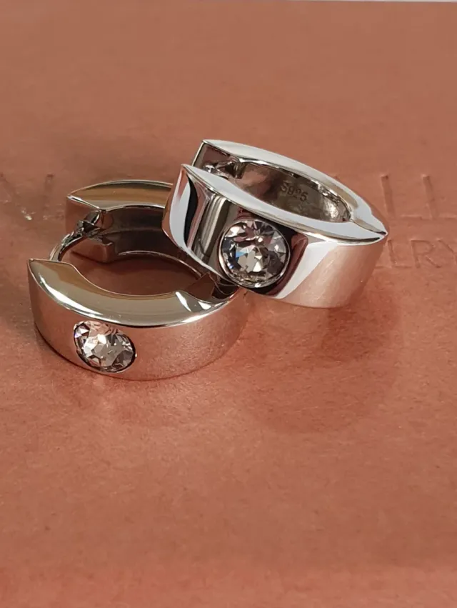 Pendientes ORO BLANCO Y SWAROVSKIS