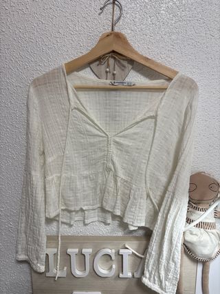 Blusa Stradivarius Blanca Talla S