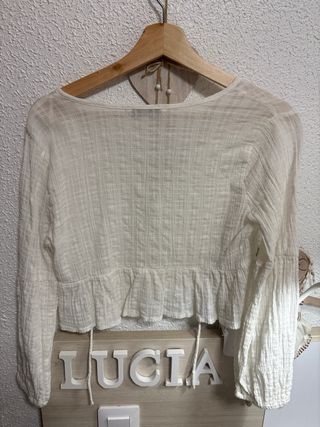 Blusa Stradivarius Blanca Talla S