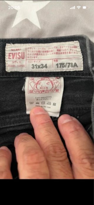 Pantalón Evisu Selvedge Negro