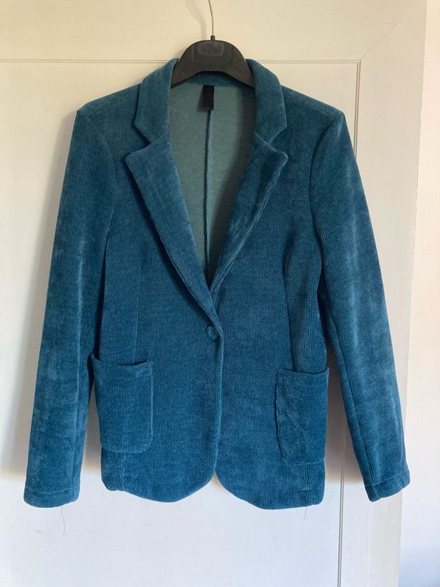 Giacca turchese in viscosa