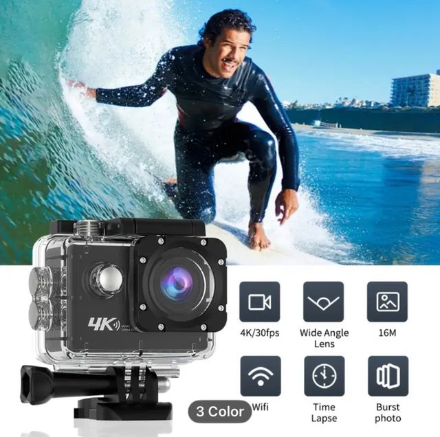 Fotocamera sportiva 4K Wifi grandangolare 16M