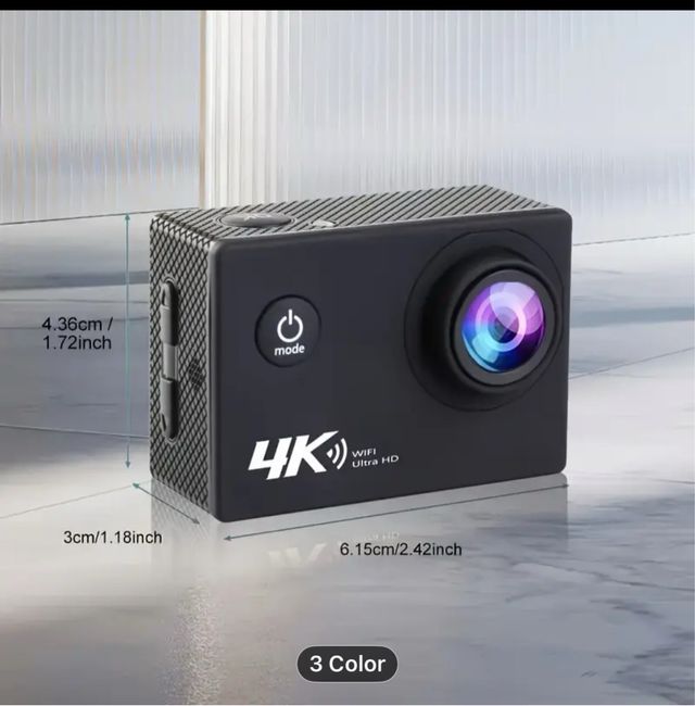 Fotocamera sportiva 4K Wifi grandangolare 16M