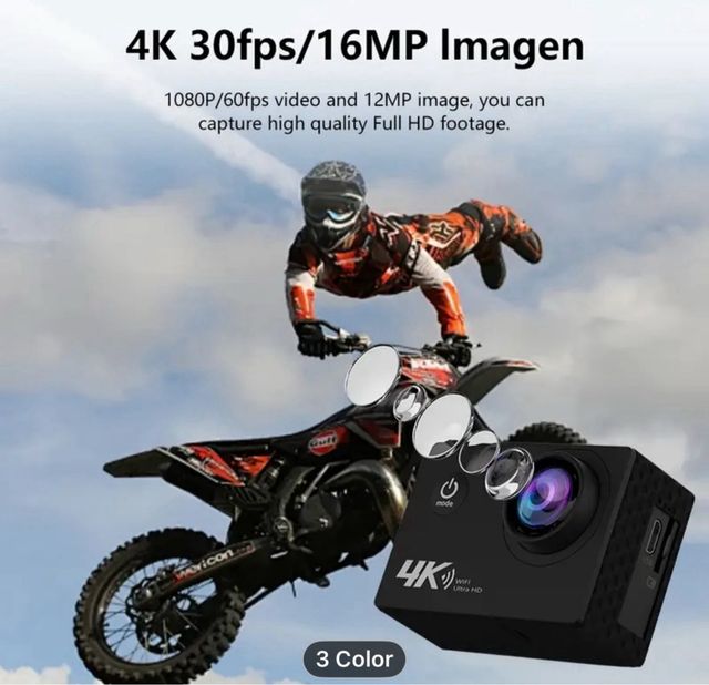 Fotocamera sportiva 4K Wifi grandangolare 16M
