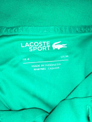 Camiseta deportiva Lacoste verde manga corta