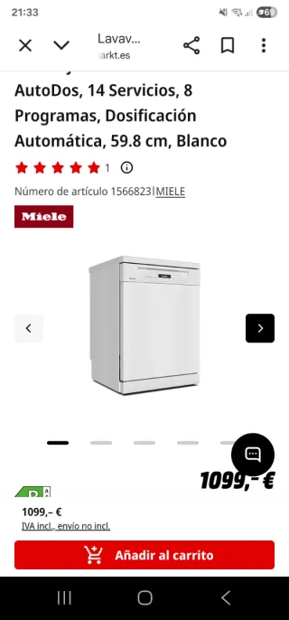 Lavavajillas Miele Blanco