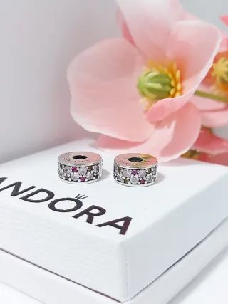 2 Charms Pandora Circonitas Rosa y Blancas