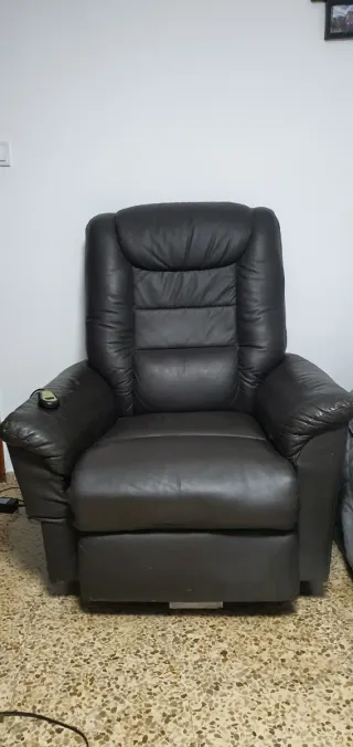 Sofá reclinable eléctrico de piel