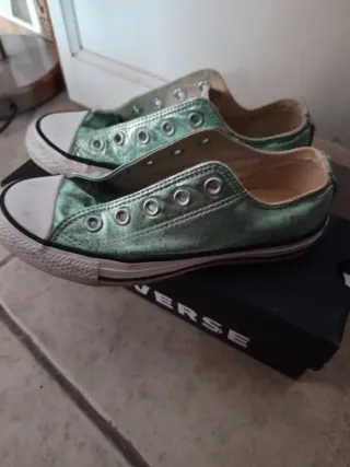 Zapatillas Converse Mujer Verde/Plata