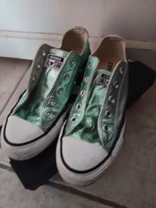 Zapatillas Converse Mujer Verde/Plata