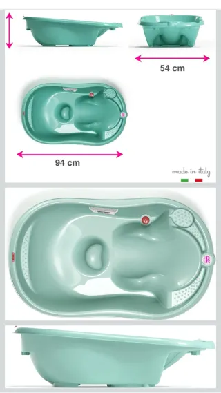 Bañera OKbaby Italy Ergonómica + Barras adaptables