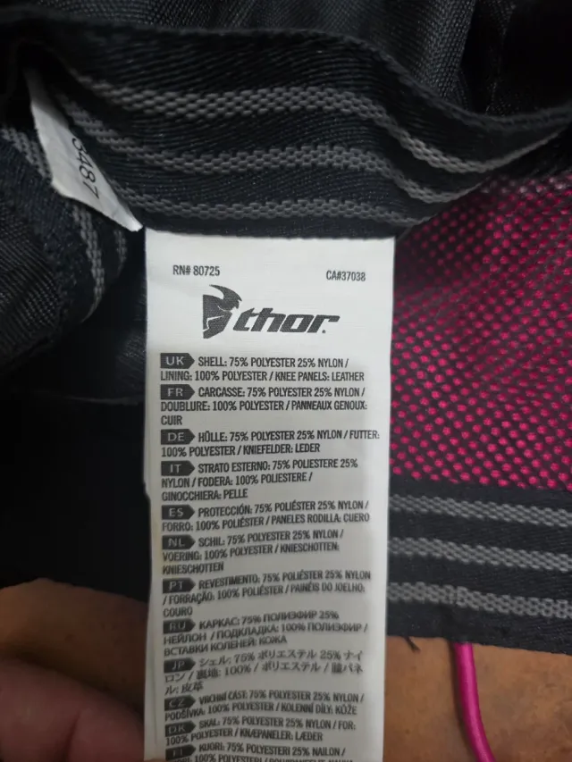 Pantalones Thor Motocross, Mujer, Negro/Rosa Talla