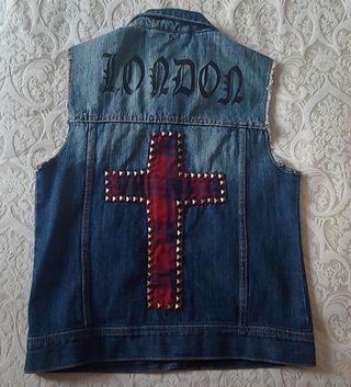 Chaleco vaquero LONDON con cruz tejido tartán