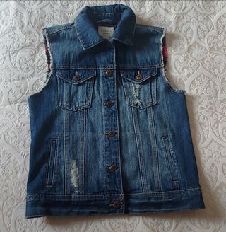 Chaleco vaquero LONDON con cruz tejido tartán
