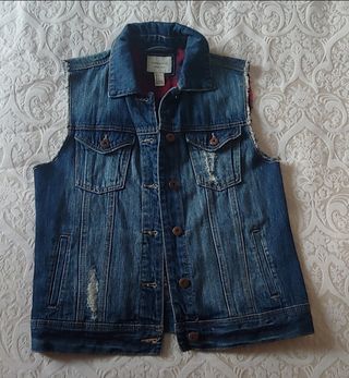 Chaleco vaquero LONDON con cruz tejido tartán