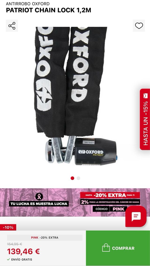 Cadena Oxford Patriot Antirrobo 1,2m