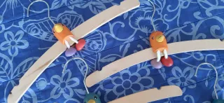 5 grucce in legno con decorazioni