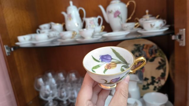 Juego de café porcelana antigua floral