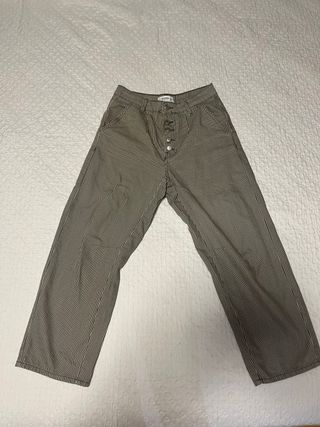 Pantalones pull & bear de rayas grises y marrones