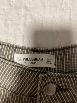 Pantalones pull & bear de rayas grises y marrones