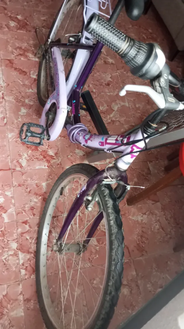 Bicicleta morada infantil