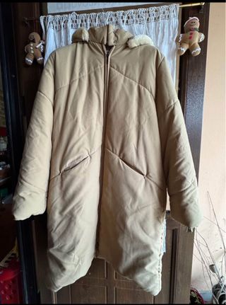 Piumino lungo beige donna tg 46