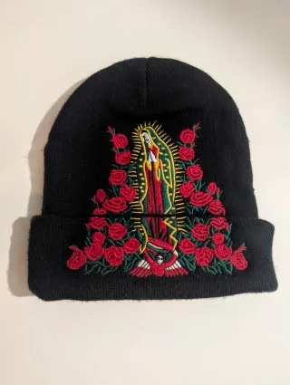 Gorro Supreme Negro Bordado Virgen Guadalupe