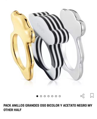 Conjunto 3 Anillos Oso Bicolor Tous