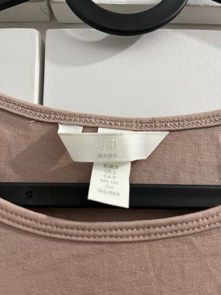 Camiseta premamá H&M manga larga beige y negra