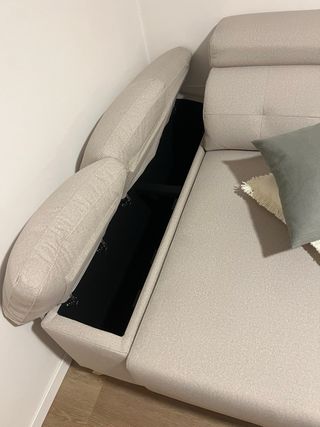 Sofá modular tela beige y gris