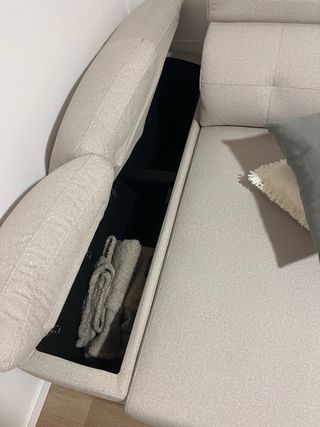 Sofá modular tela beige y gris