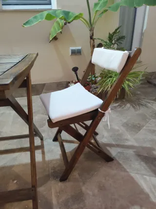 Conjunto de jardín madera y tela