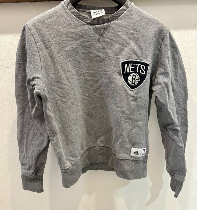 Felpa Adidas Brooklyn Nets Basket Grigia