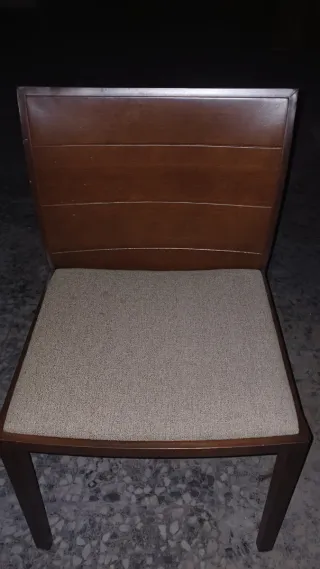 6 Sillas Comedor Madera Tapizadas Beige